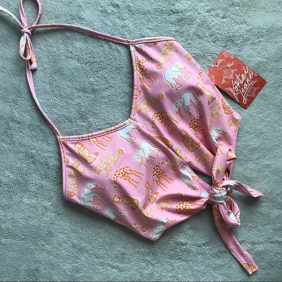 Kortni Jeane Other - NWT Kortni Jean Zoo Animals Tied Up Swim Top Sz XS